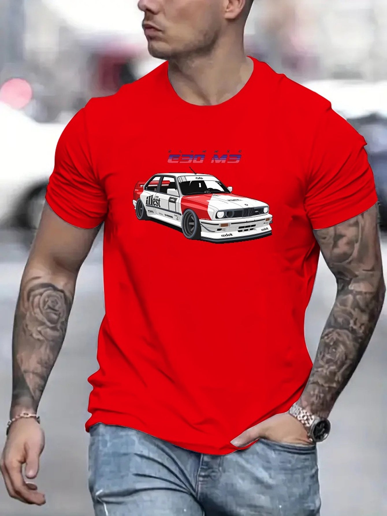 BMW E30 Car Print T Shirt