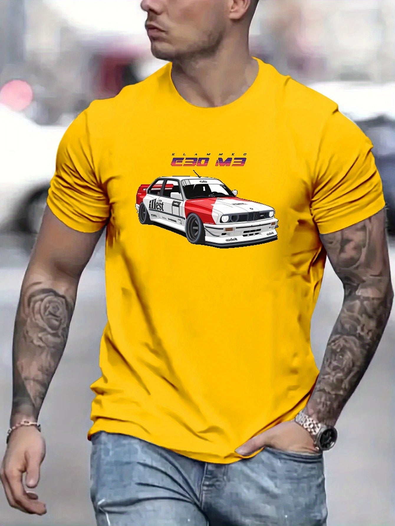 BMW E30 Car Print T Shirt