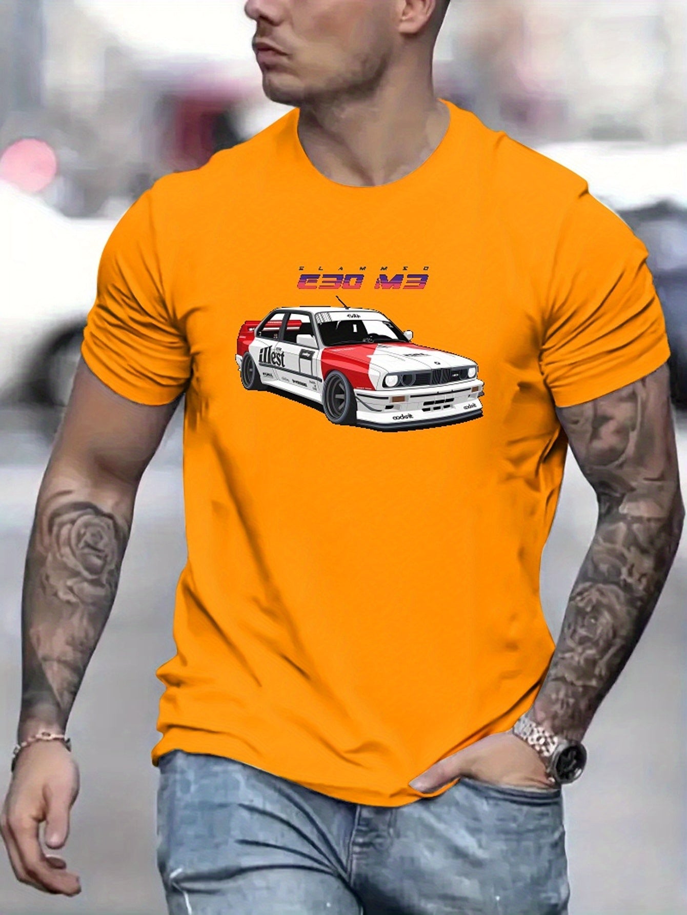 BMW E30 Car Print T Shirt