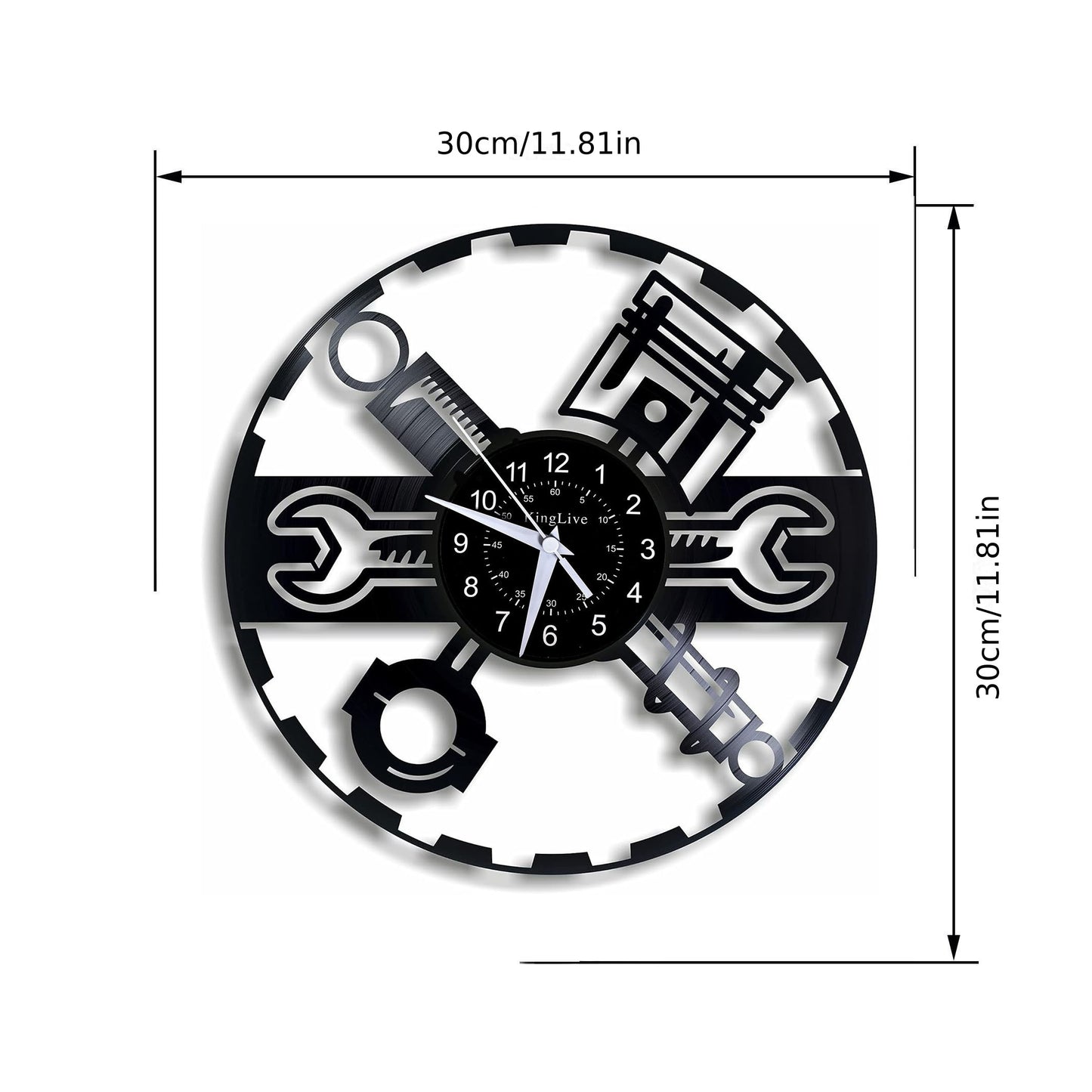 Vinyl Record Wall Clock Car Tools