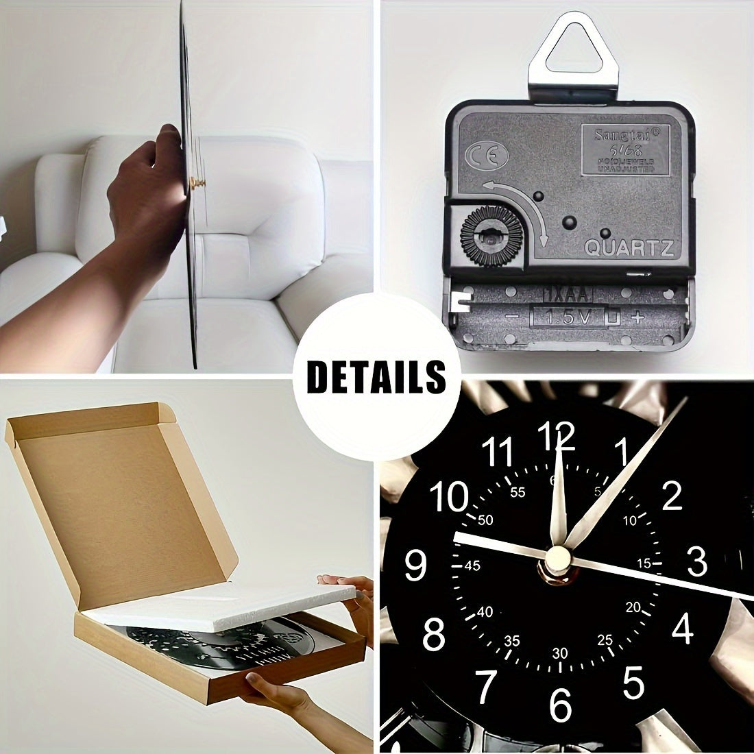 Vinyl Record Wall Clock Car Tools